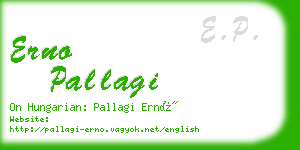 erno pallagi business card